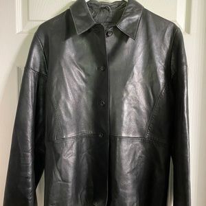 Banana Republic black leather jacket M